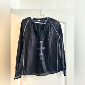 Aritzia Sunday Best Annalise Boho Blouse embroidered bohemian‎ top size xs